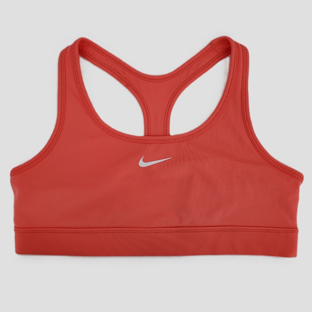 Nike Dri Fit Girls Large Sports Bra Coral Training Medium Support Stretch New‎